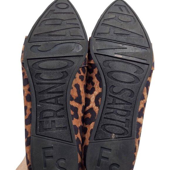 Women's - Franco Sarto Halissa Leopard Pointed Toe Flats, Size 7 - Picture 6 of 8